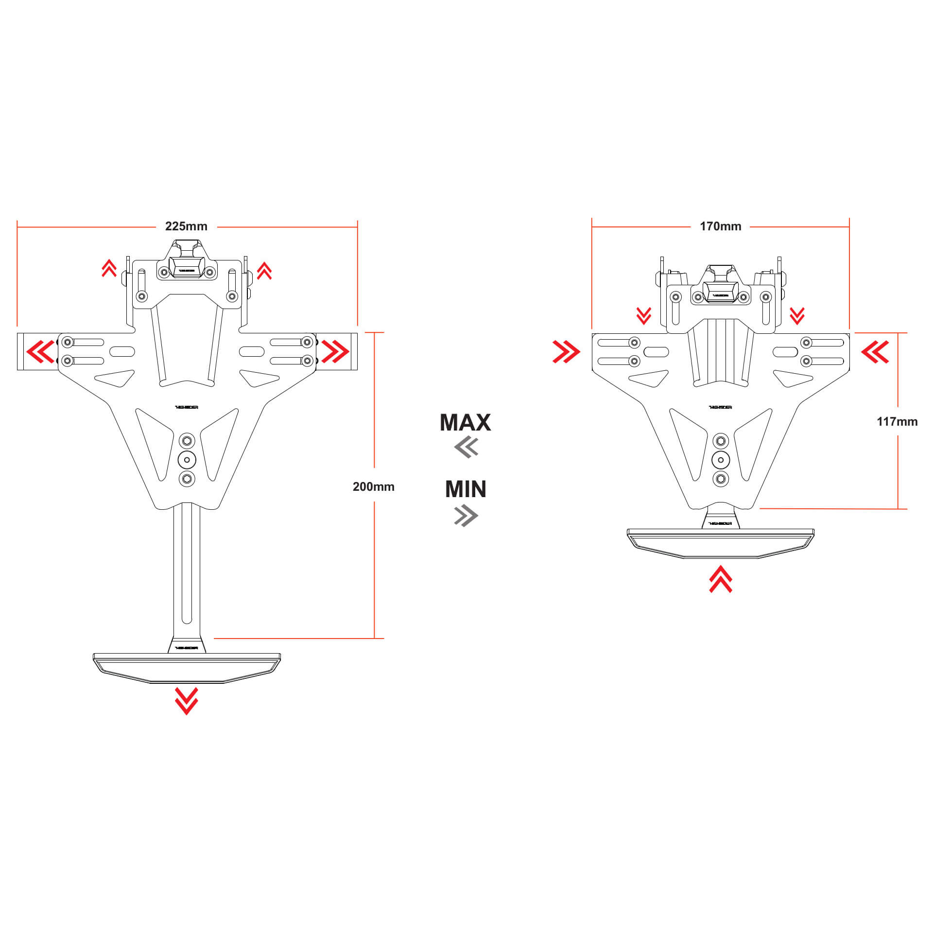 highsider AKRON-RS PRO dla Honda CBR 600 RR/ CBR 1000 RR, z oświetleniem tablicy rejestracyjnej
