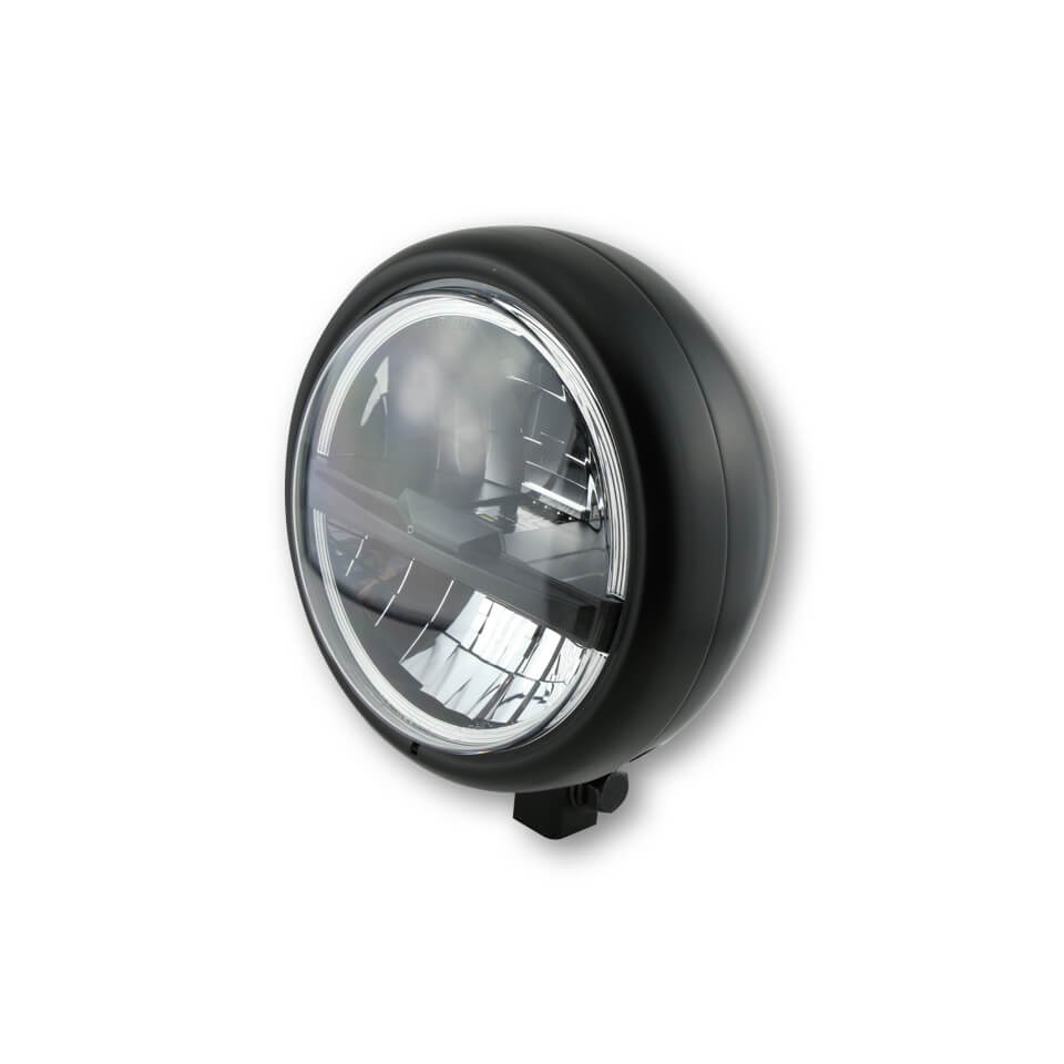 highsider Reflektor LED 5 3/4 cala PECOS TYP 5, czarny mat, czarna soczewka, mocowanie boczne.